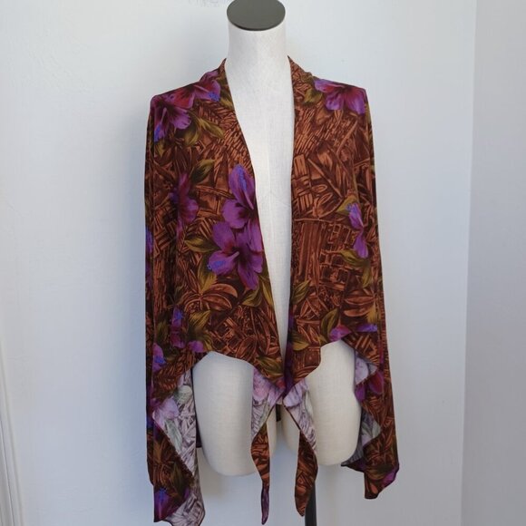 Hilo Hattie Wrap Cover Up Hawaiian Tropical Print Tie Front Womens One Size - Picture 3 of 14